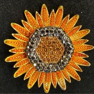 Wear Your Story: Radiant Sunflower Sparkle Brooch! 🌻✨